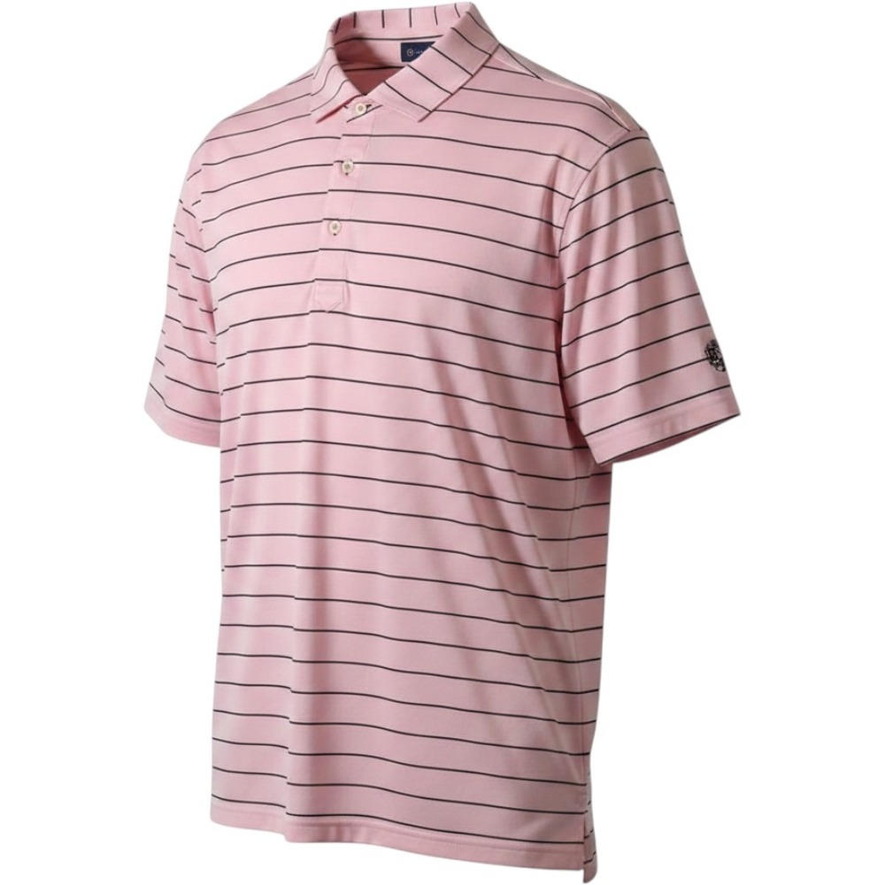Stitch Golf Mens XL Pink Striped Performance Pique Short Sleeve Polo Shirt